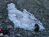 The An Cùl Choire snowpatch on Aonach Beag