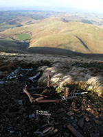 Wreckage parts from a Mosquito bomber on The Curr in the Cheviot hills