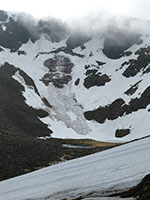 Avalanche debris on headwall of Coire an Lochain  