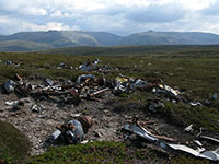 Anson wreckage with Ben Avon and Beinn aBhuird in the background