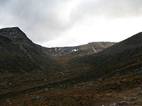 An Garbh Choire, with Garbh Choire Mor at the far end, site of long-lasting snowpatches