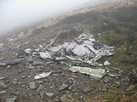 Wreckage of the Beaufort in a small crater near the summit of Hill of Wirren