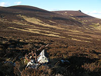 Kestrel engine from the Miles Master, summit tor of Clachnaben behind