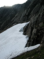 The Pinnacles snowpatch; the Sphinx snowpatch can just be seen behind it